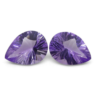 13.50ct Pear Amethyst Fantasy/Fancy Cut Pair - Skyjems Wholesale Gemstones