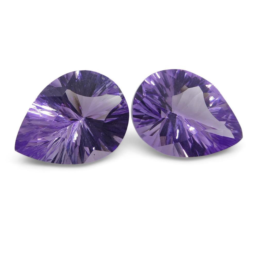 13.50ct Pear Amethyst Fantasy/Fancy Cut Pair - Skyjems Wholesale Gemstones