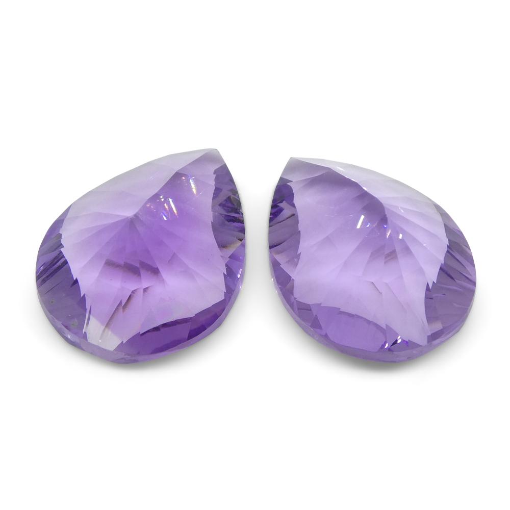 13.50ct Pear Amethyst Fantasy/Fancy Cut Pair - Skyjems Wholesale Gemstones