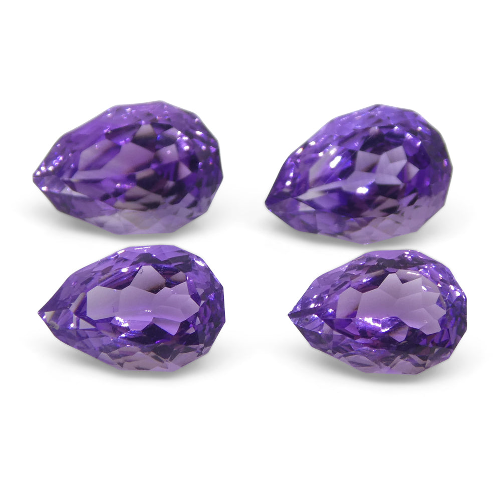 11ct Pear Amethyst 'Hypatia' Fantasy/Fancy Cut Set - Skyjems Wholesale Gemstones