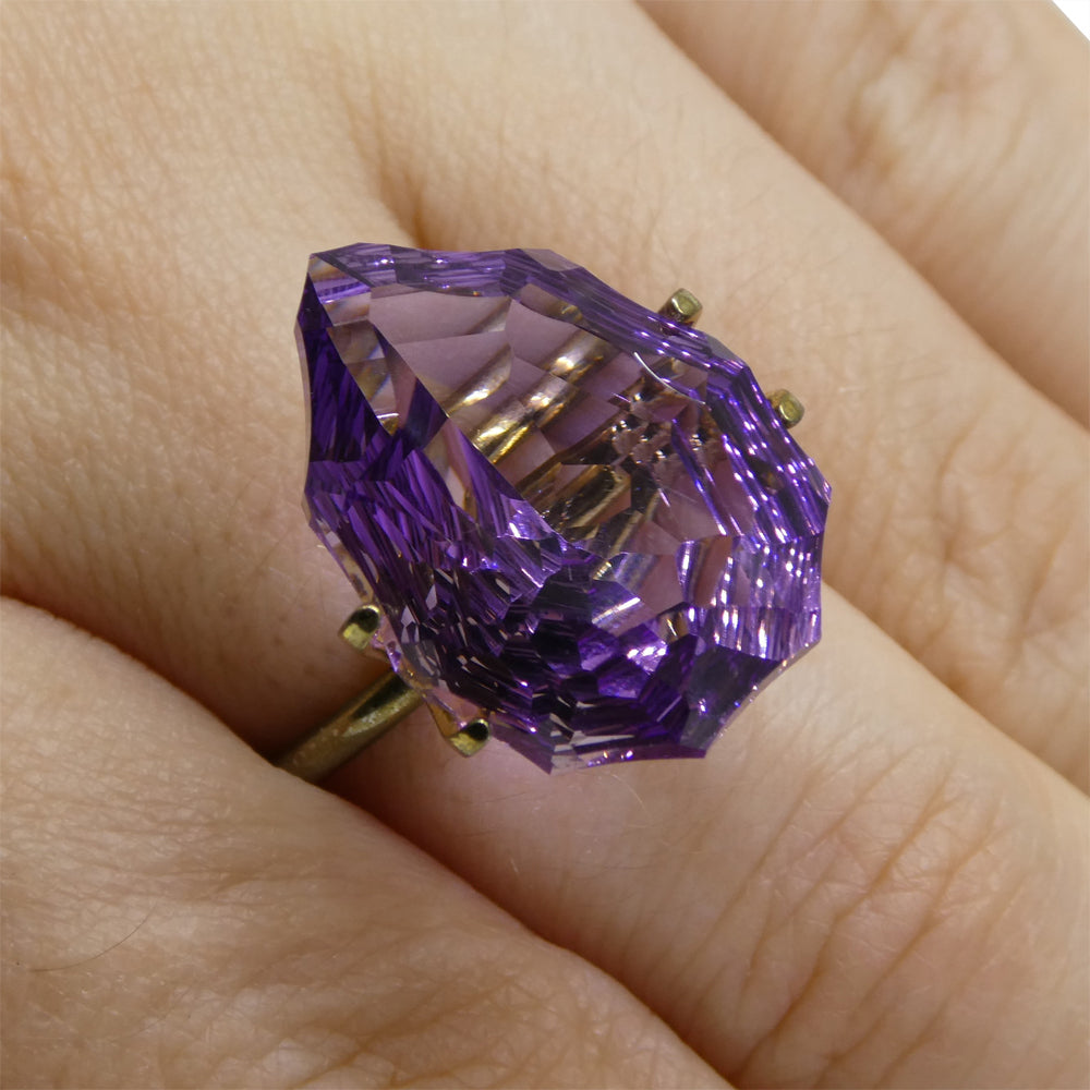 SkyJems 14ct Pear Brazilian Purple Amethyst Hypatia Fantasy Cut Gemstone for Jewelry Collectors