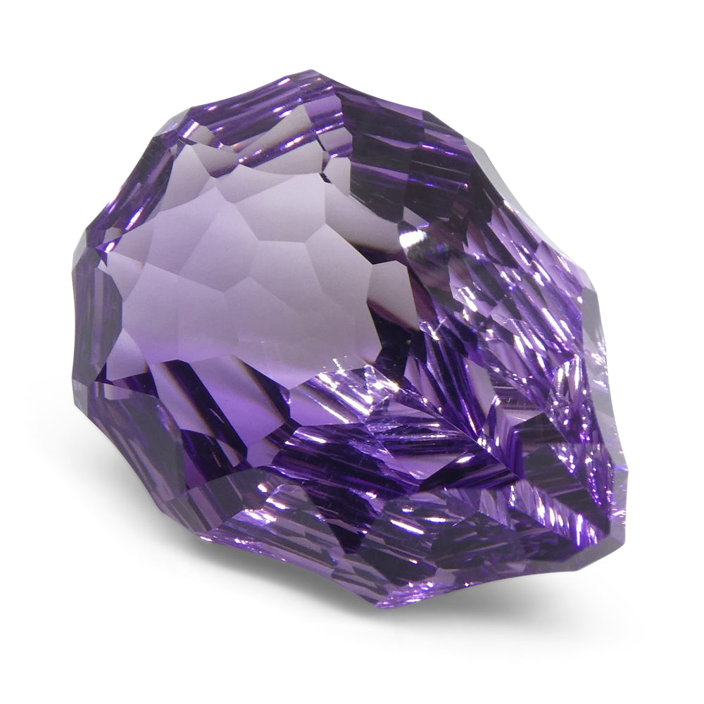 SkyJems 14ct Brazilian Pear Amethyst Hypatia Fantasy Cut - Vivid Purple Precision Gemstone