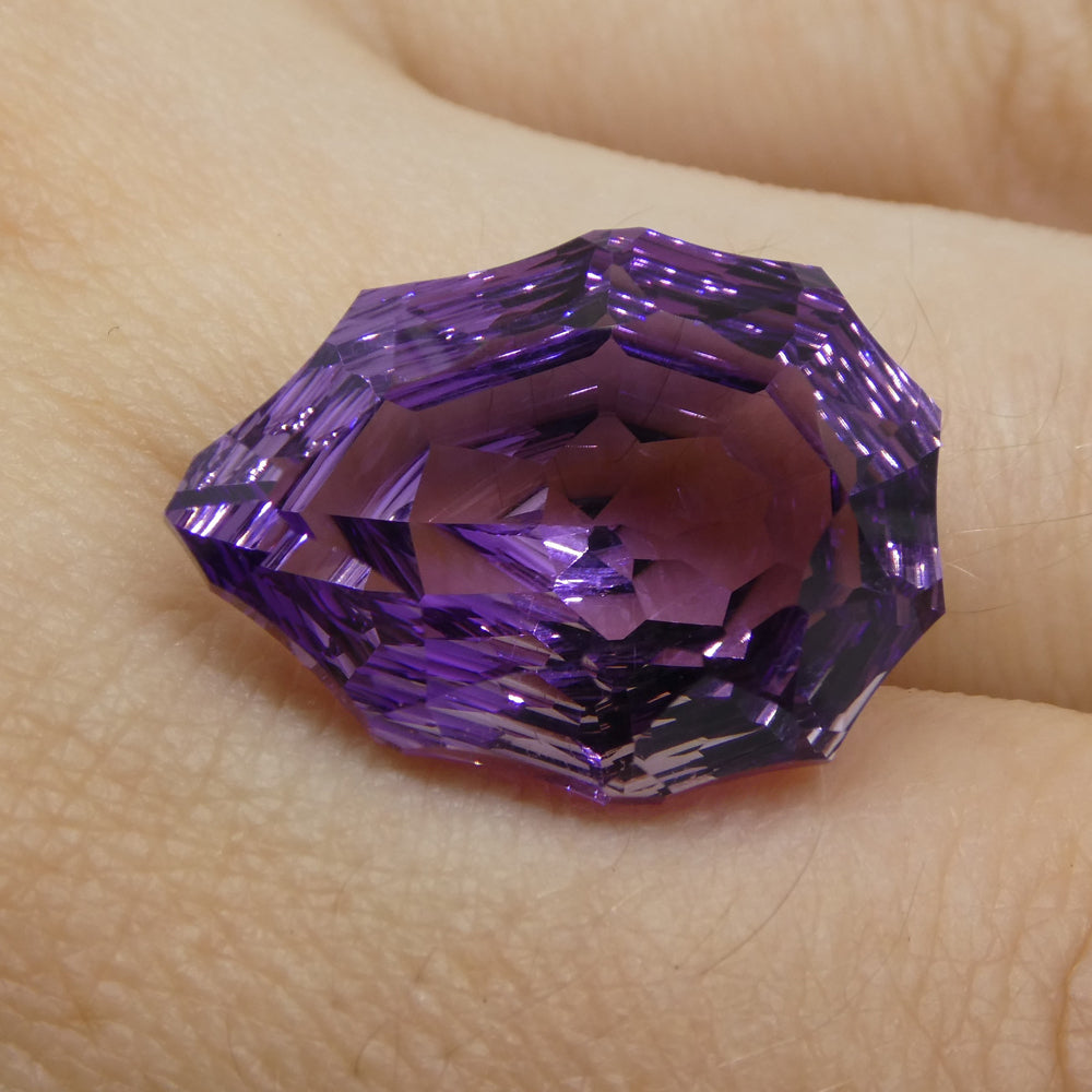 SkyJems 14ct Brazilian Purple Pear Amethyst Hypatia Fantasy Cut Precision Gemstone for Jewelry Design