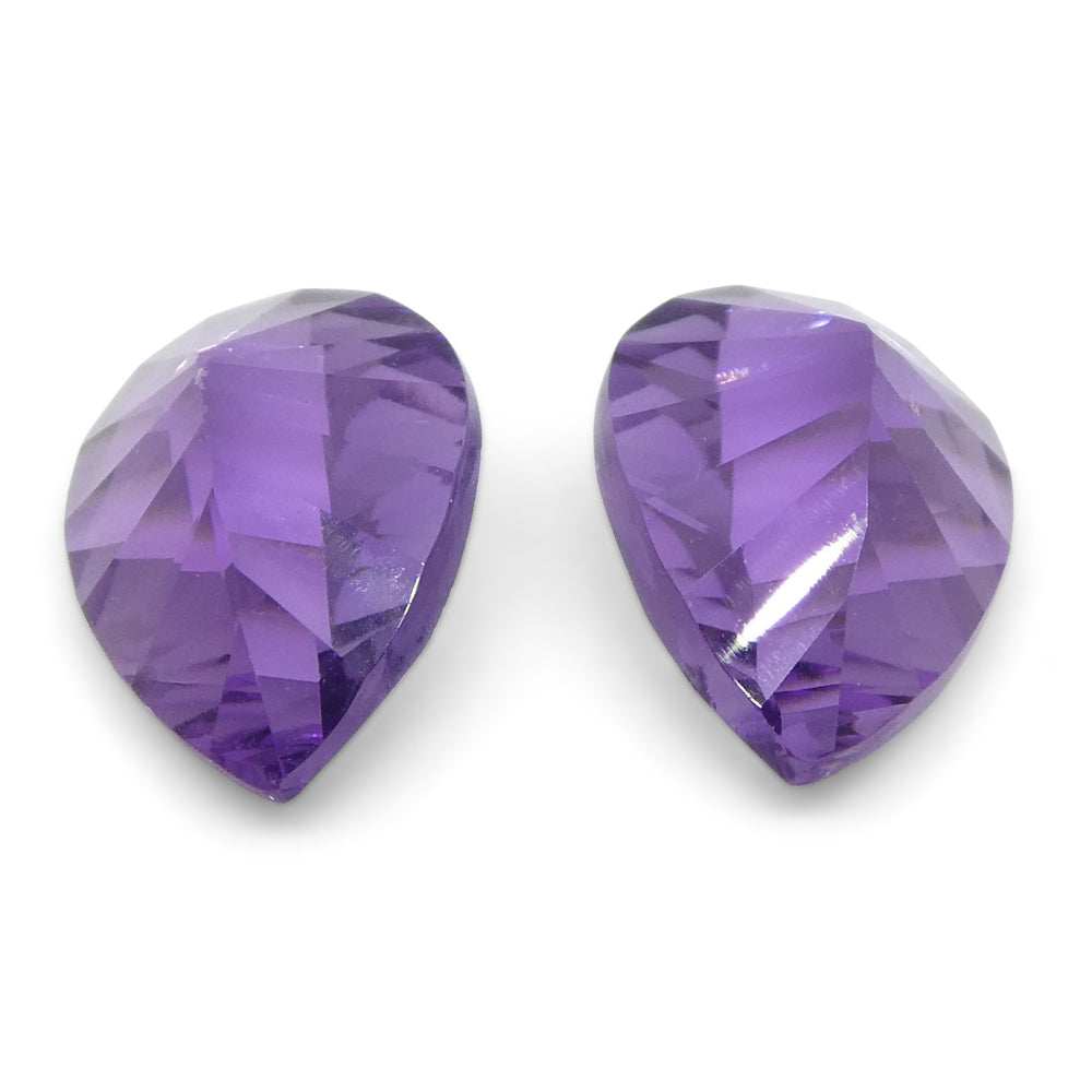 2ct Pear Amethyst 'Gloria' Fantasy/Fancy Cut Pair - Skyjems Wholesale Gemstones