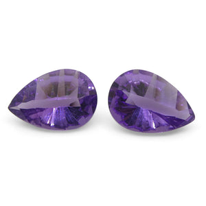 2ct Pear Amethyst 'Gloria' Fantasy/Fancy Cut Pair - Skyjems Wholesale Gemstones