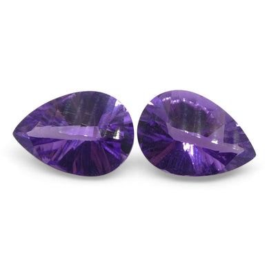 3.25ct Pear Amethyst 'Gloria' Fantasy/Fancy Cut Pair - Skyjems Wholesale Gemstones