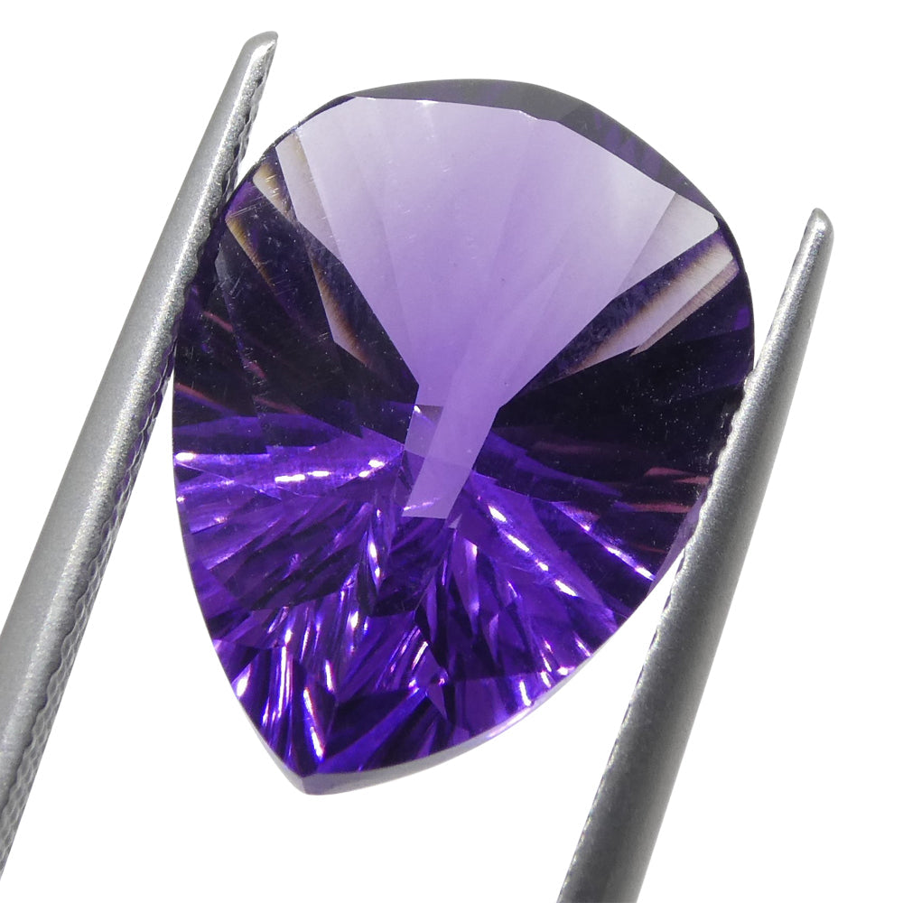SkyJems 7.10ct Purple Pear Amethyst from Brazil, Precision Fantasy/Fancy Cut Gemstone for Jewelry Collectors