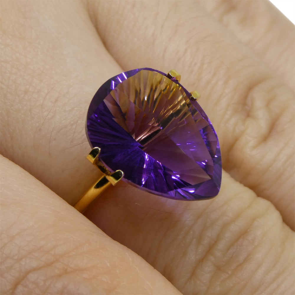 SkyJems 7.10ct Purple Pear Amethyst from Brazil, Precision Fantasy/Fancy Cut Gemstone for Jewelry Collectors