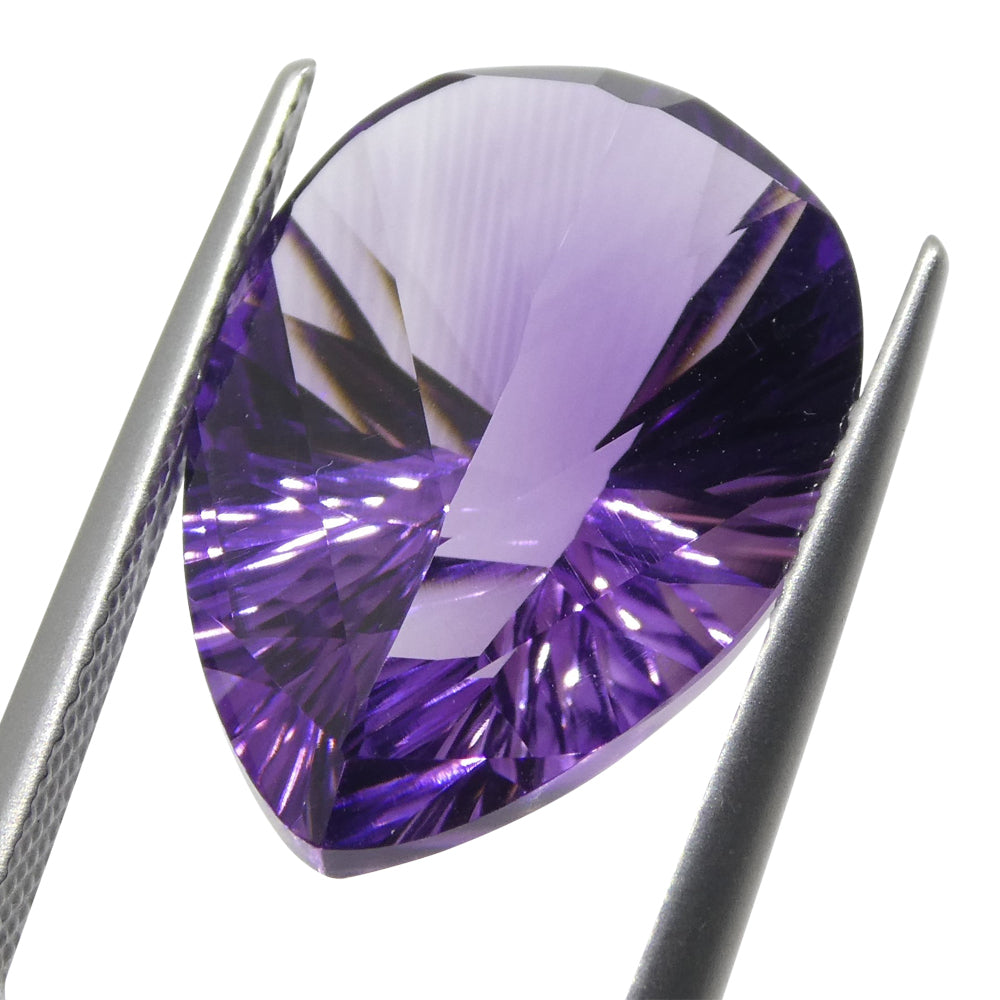 SkyJems 9.50ct Pear Amethyst from Brazil - Precision Fantasy Cut Purple Gemstone for Jewelry Collectors