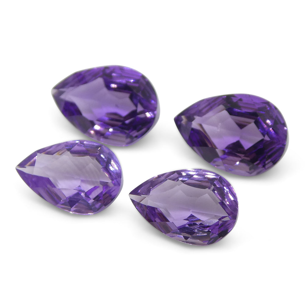 11ct Pear Amethyst 'Bridget' Fantasy/Fancy Cut Set - Skyjems Wholesale Gemstones