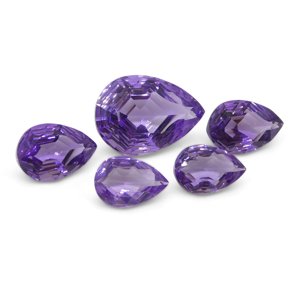 11ct Pear Amethyst 'Bridget' Fantasy/Fancy Cut Set - Skyjems Wholesale Gemstones