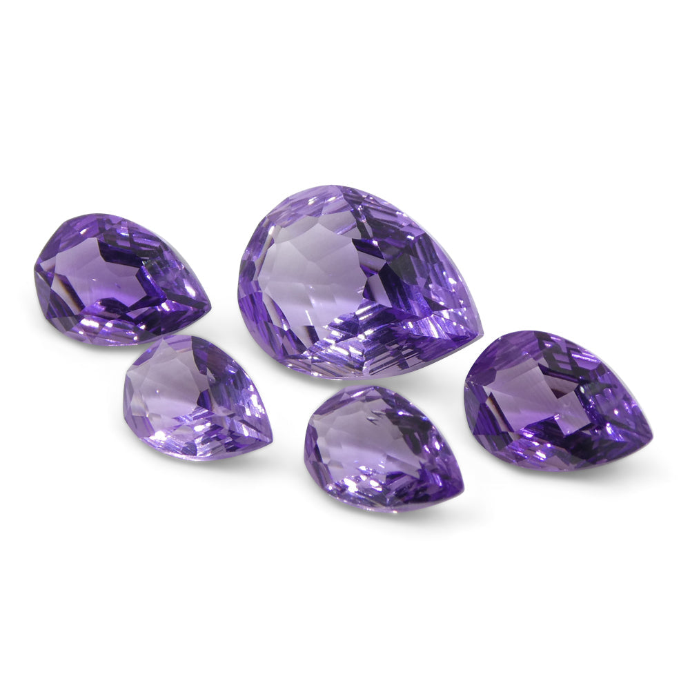 11ct Pear Amethyst 'Bridget' Fantasy/Fancy Cut Set - Skyjems Wholesale Gemstones