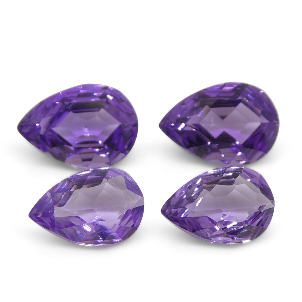 11ct Pear Amethyst 'Bridget' Fantasy/Fancy Cut Set - Skyjems Wholesale Gemstones