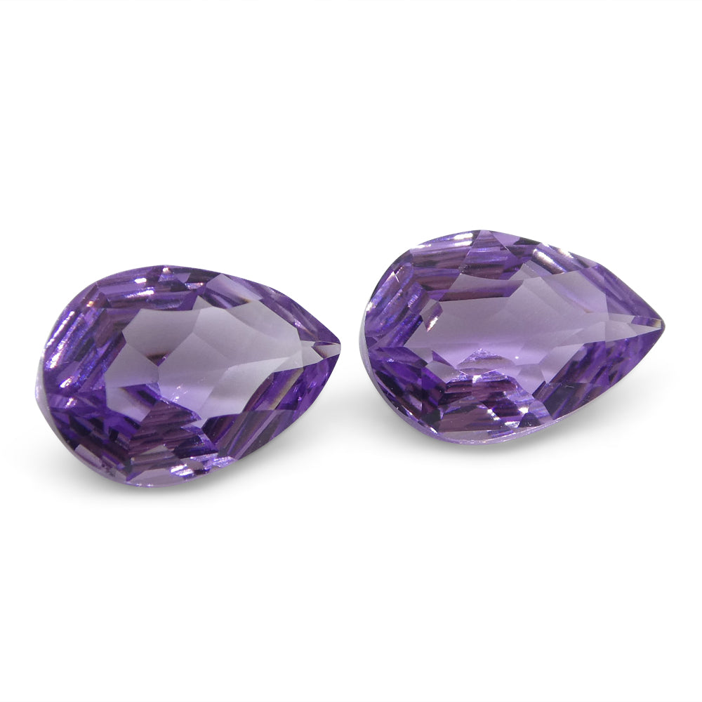 2.30ct Pear Amethyst 'Bridget' Fantasy/Fancy Cut Pair - Skyjems Wholesale Gemstones