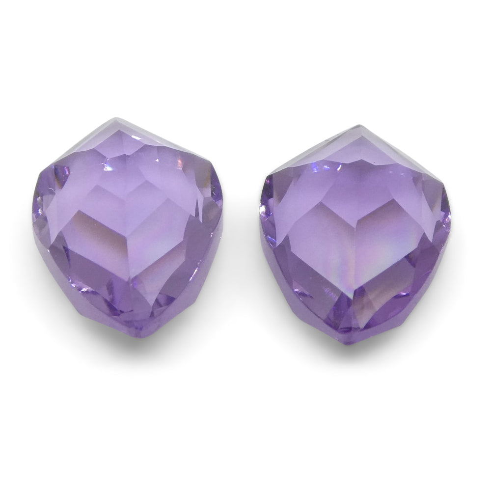 2.30ct Pear Amethyst 'Bridget' Fantasy/Fancy Cut Pair - Skyjems Wholesale Gemstones