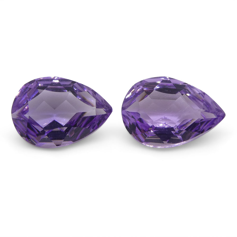 2.30ct Pear Amethyst 'Bridget' Fantasy/Fancy Cut Pair - Skyjems Wholesale Gemstones