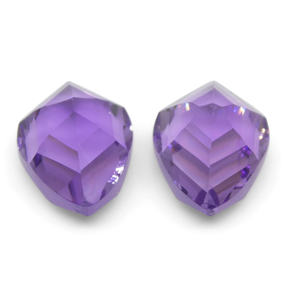 3.70ct Pear Amethyst 'Bridget' Fantasy/Fancy Cut Pair - Skyjems Wholesale Gemstones