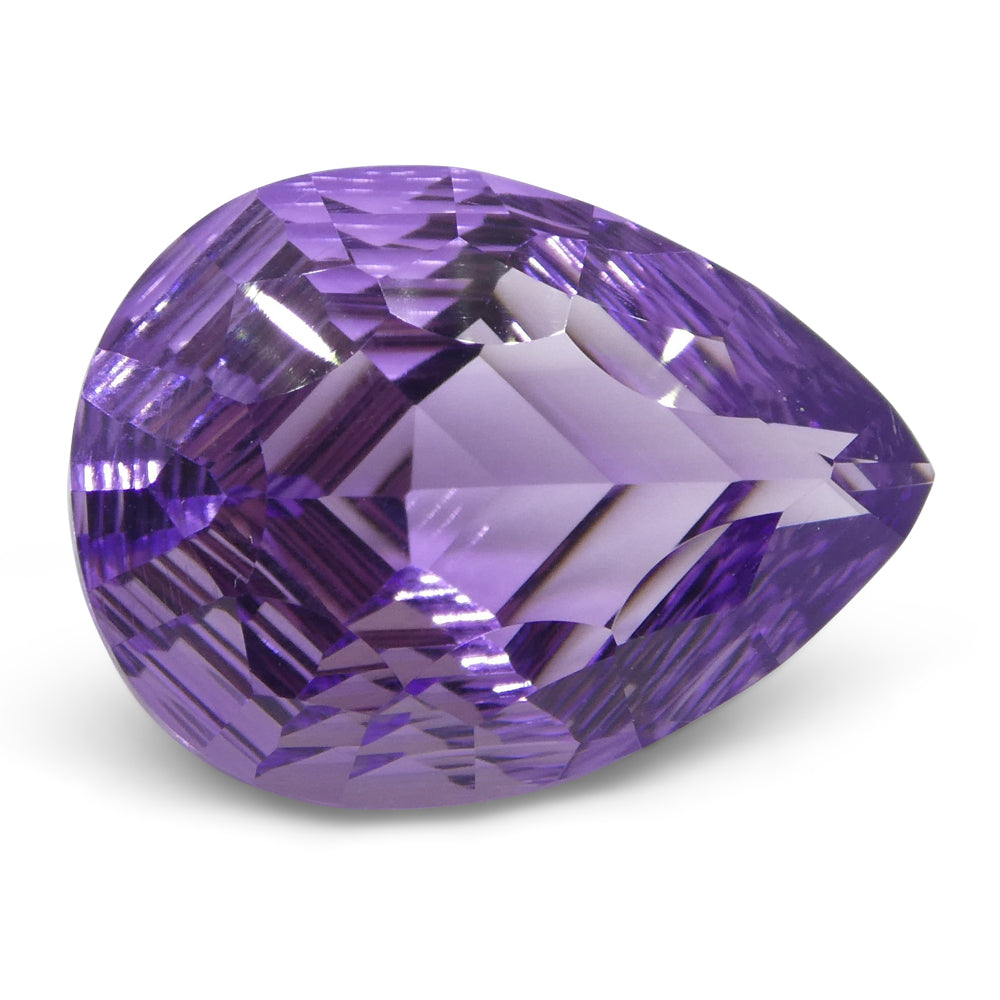 10ct Brazilian Purple Pear Amethyst Fantasy Cut Gemstone by SkyJems, Precision Crafted Collector's Luxury Stone
