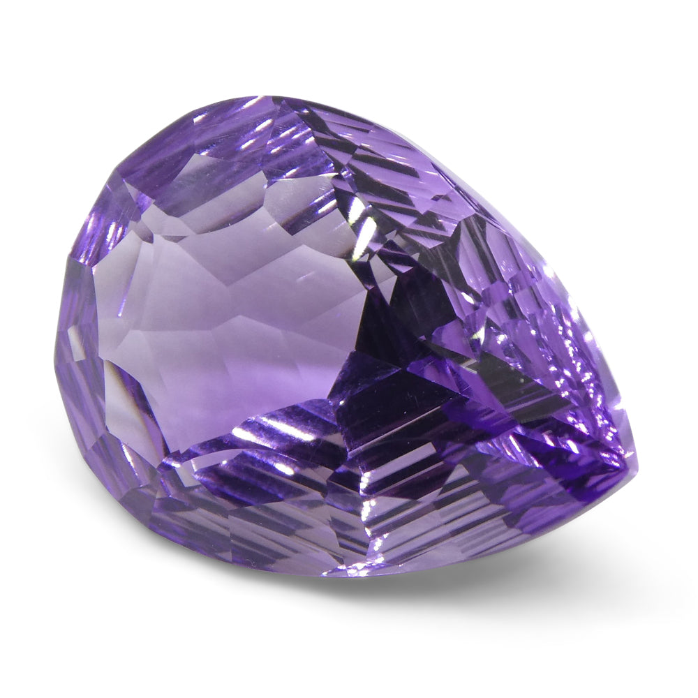 SkyJems 10ct Brazilian Purple Pear Amethyst Fantasy Cut Gemstone, Precision Crafted Collector's Gem
