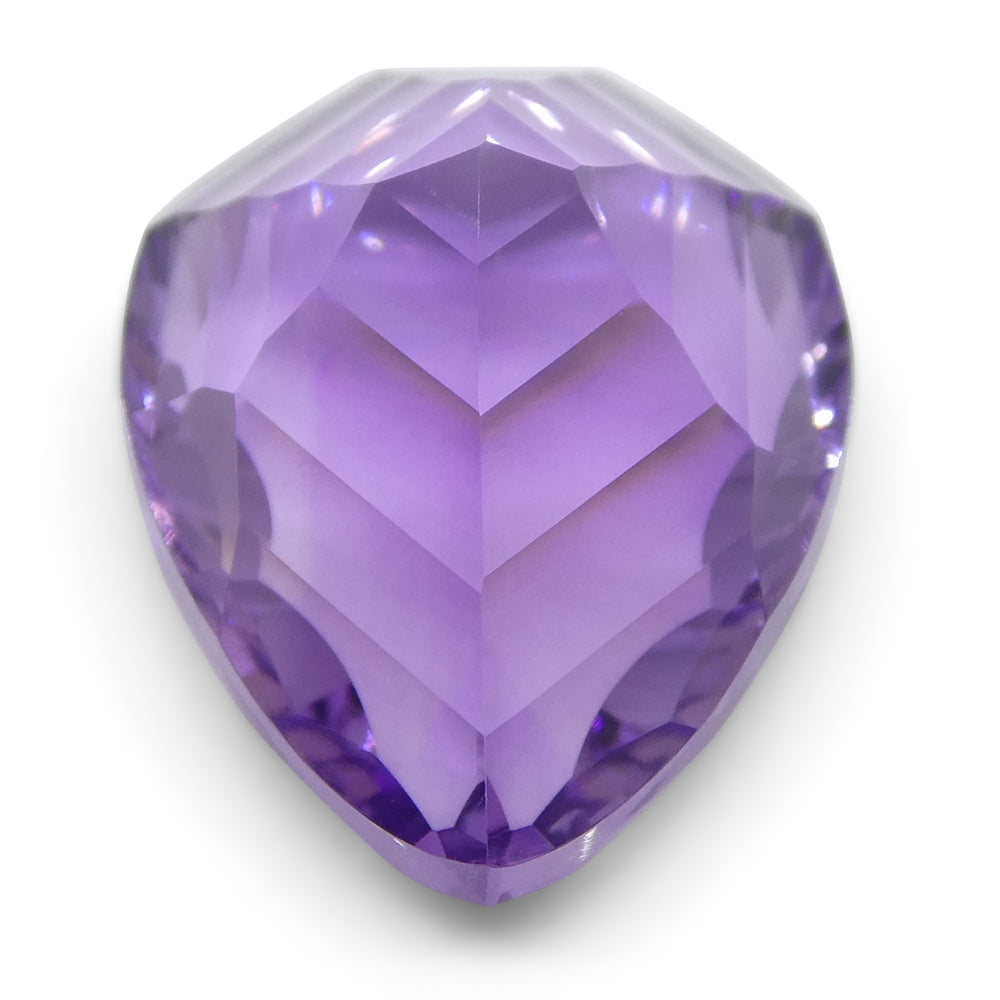 SkyJems 10ct Brazilian Purple Pear Amethyst Fantasy Cut Gemstone, Precision Crafted Collector's Gem