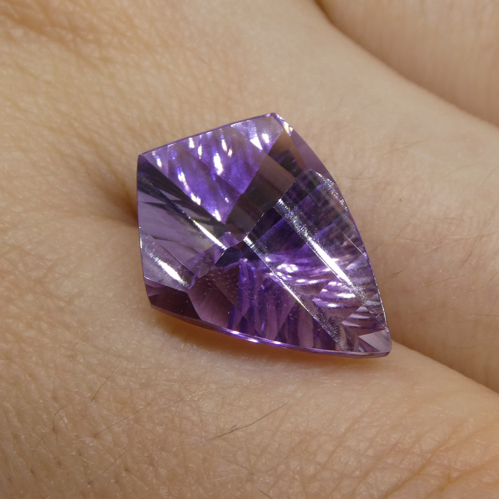 SkyJems 7ct Purple Shield Amethyst from Brazil, elegant Fantasy/Fancy Cut gemstone for fine jewelry design