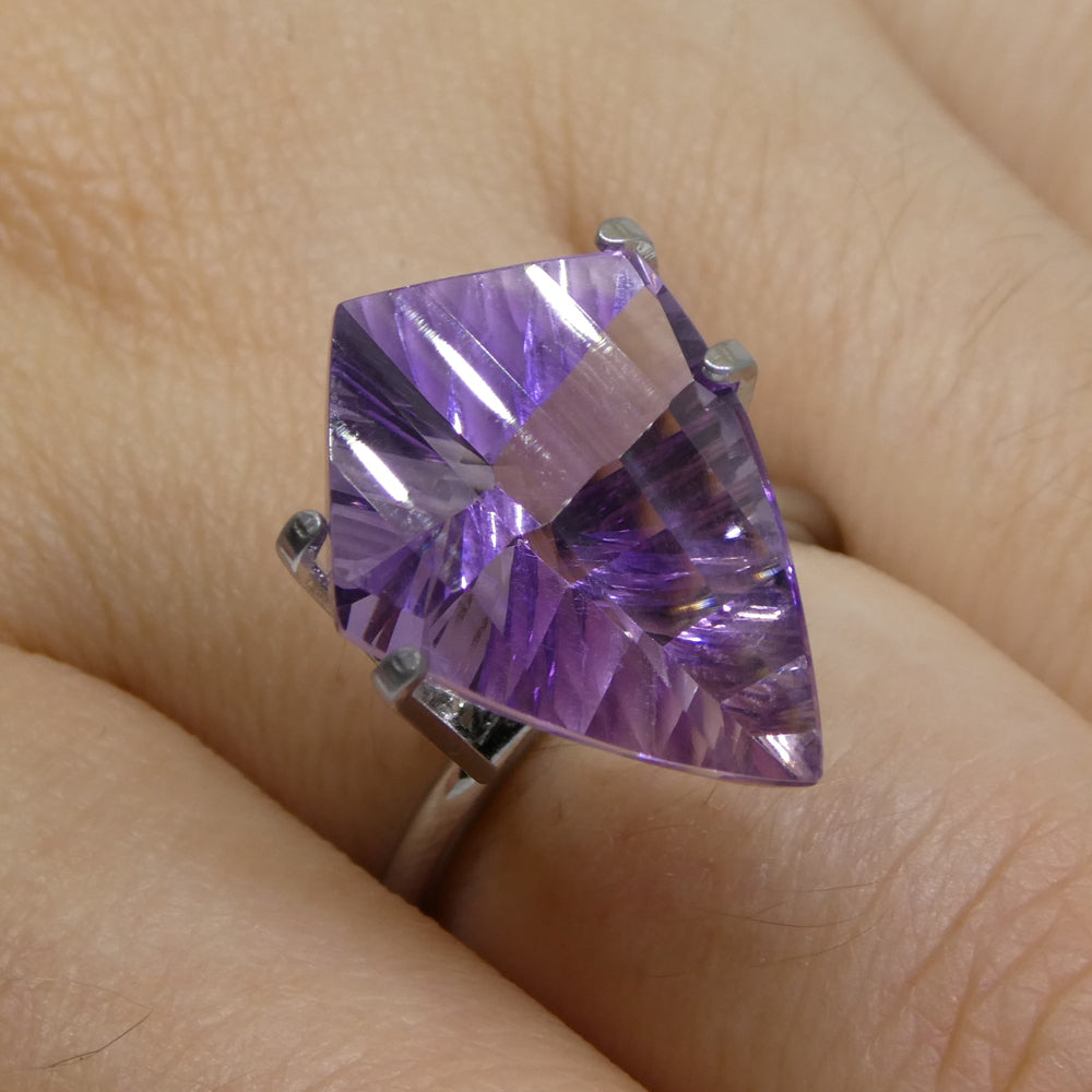 SkyJems 7ct Purple Shield Amethyst from Brazil, elegant Fantasy/Fancy Cut gemstone for fine jewelry collectors