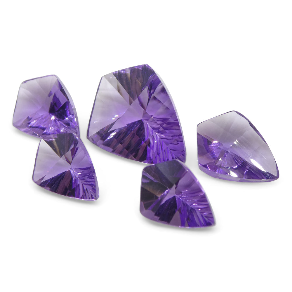 8ct Shield Amethyst 'Eleanor' Fantasy/Fancy Cut Set - Skyjems Wholesale Gemstones