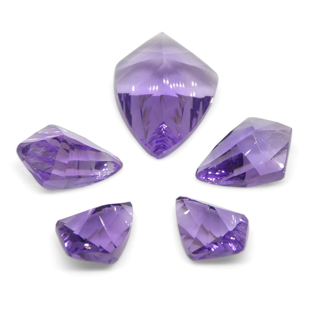 8ct Shield Amethyst 'Eleanor' Fantasy/Fancy Cut Set - Skyjems Wholesale Gemstones