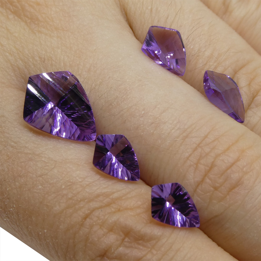 8ct Shield Amethyst 'Eleanor' Fantasy/Fancy Cut Set - Skyjems Wholesale Gemstones