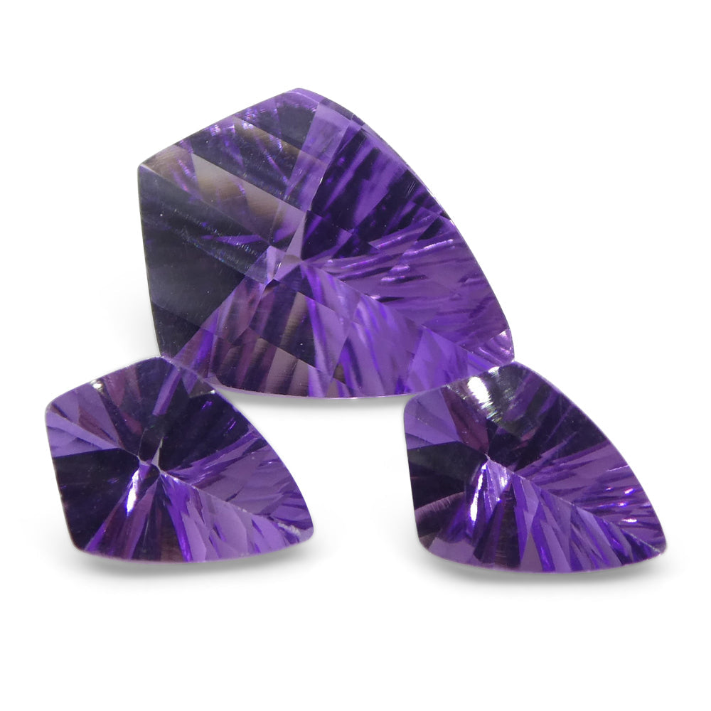 8ct Shield Amethyst 'Eleanor' Fantasy/Fancy Cut Set - Skyjems Wholesale Gemstones