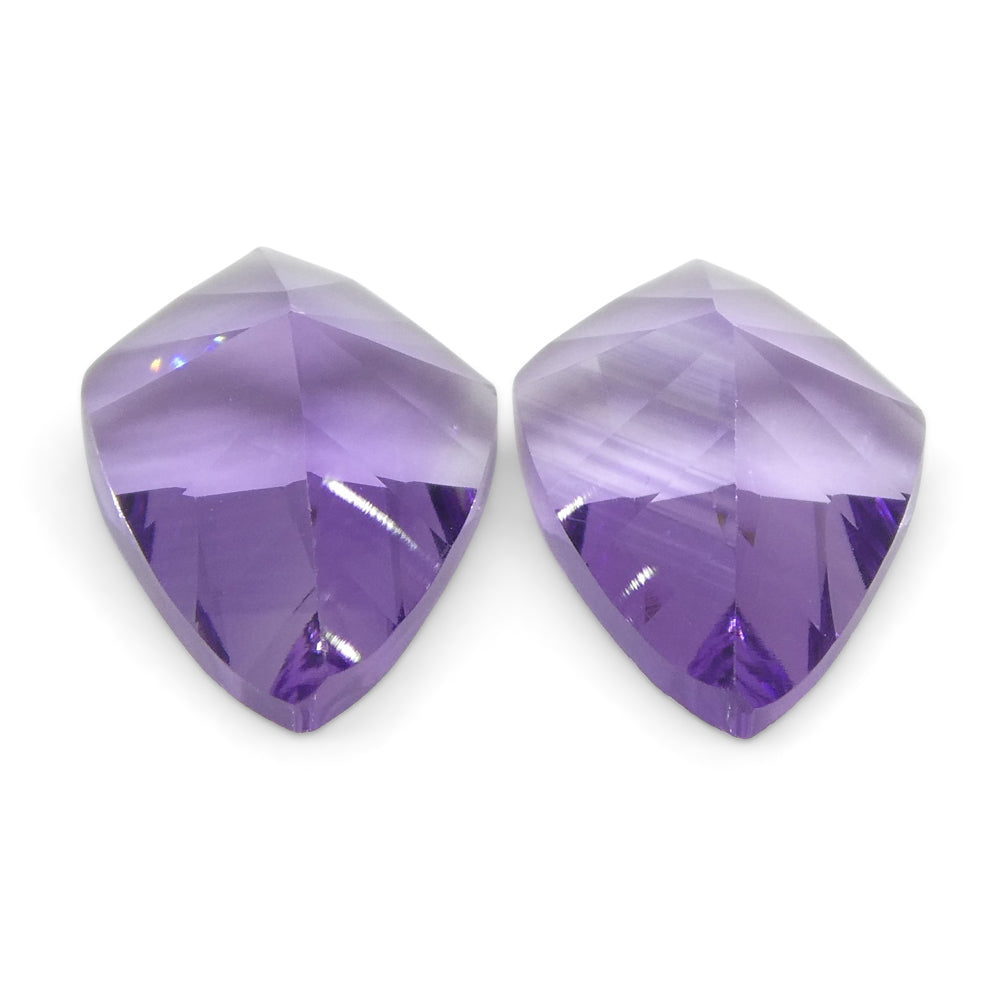 2.56ct Shield Amethyst 'Eleanor' Fantasy/Fancy Cut Pair - Skyjems Wholesale Gemstones