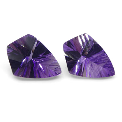 2.56ct Shield Amethyst 'Eleanor' Fantasy/Fancy Cut Pair - Skyjems Wholesale Gemstones