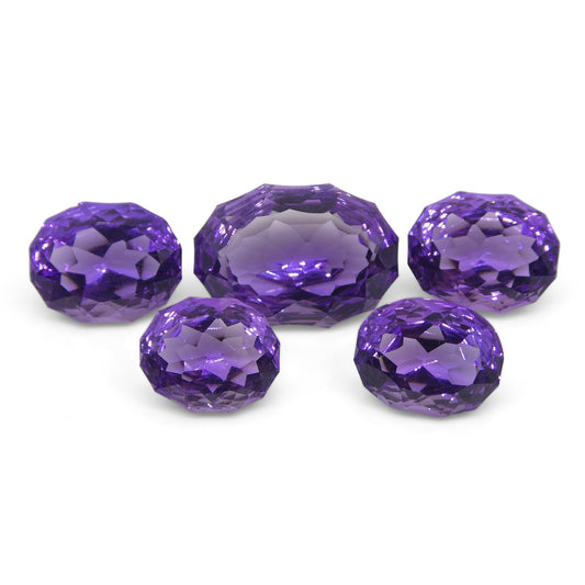 14ct Oval Amethyst 'Ruth' Fantasy/Fancy Cut Set - Skyjems Wholesale Gemstones