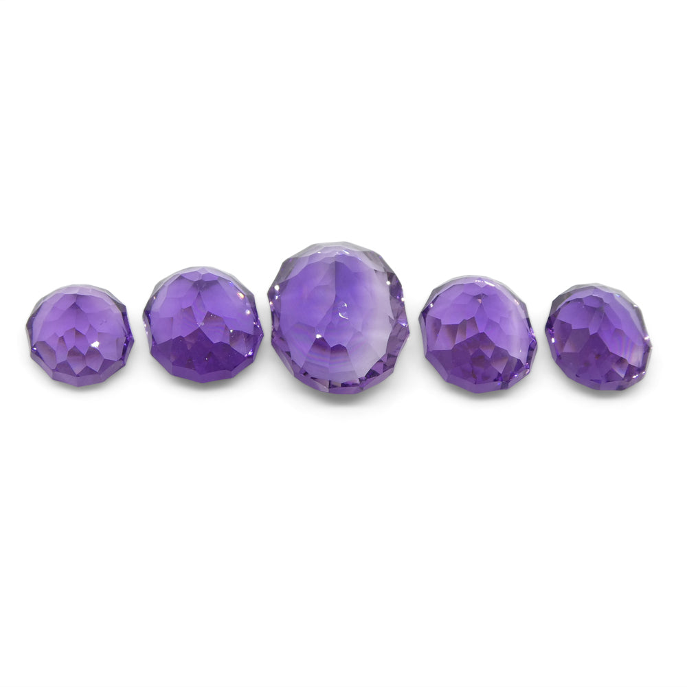 14ct Oval Amethyst 'Ruth' Fantasy/Fancy Cut Set - Skyjems Wholesale Gemstones