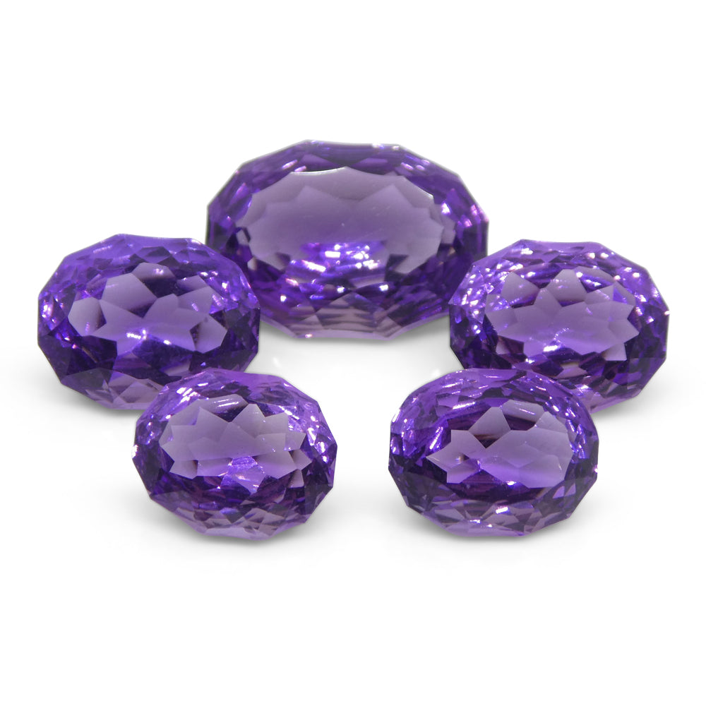 14ct Oval Amethyst 'Ruth' Fantasy/Fancy Cut Set - Skyjems Wholesale Gemstones