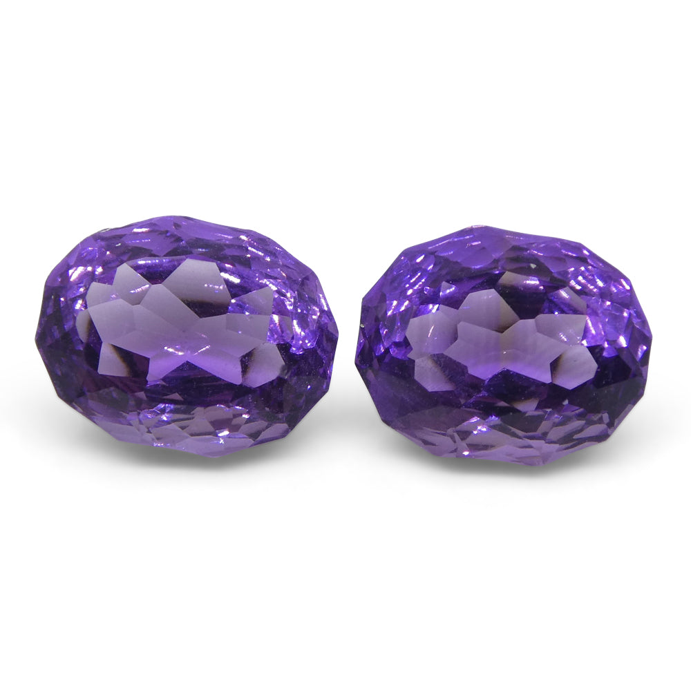 3.50ct Oval Amethyst 'Ruth' Fantasy/Fancy Cut Pair - Skyjems Wholesale Gemstones