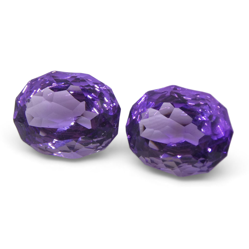 3.50ct Oval Amethyst 'Ruth' Fantasy/Fancy Cut Pair - Skyjems Wholesale Gemstones