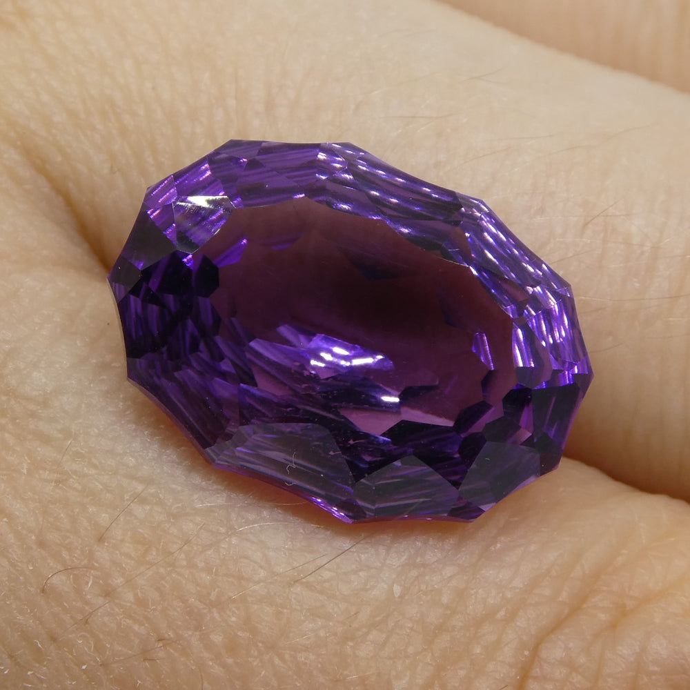 11ct Oval Amethyst 'Ruth' Fantasy/Fancy Cut - Skyjems Wholesale Gemstones