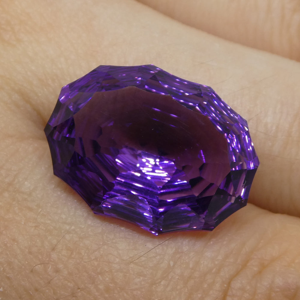 15.50ct Oval Amethyst 'Ruth' Fantasy/Fancy Cut - Skyjems Wholesale Gemstones