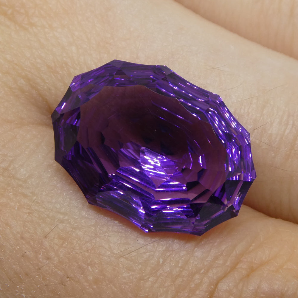 15.50ct Oval Amethyst 'Ruth' Fantasy/Fancy Cut - Skyjems Wholesale Gemstones