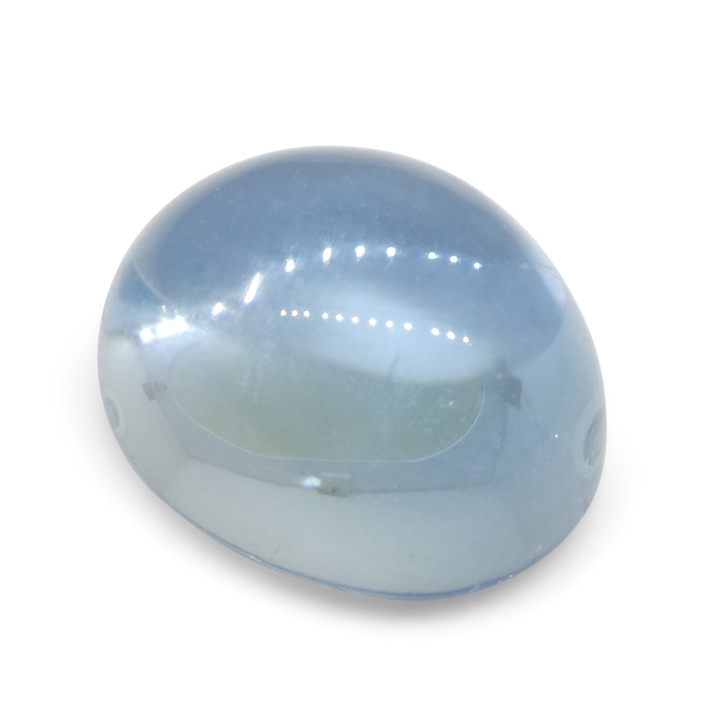 3.36ct Oval Cabochon Blue Aquamarine from Brazil - Skyjems Wholesale Gemstones