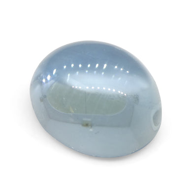 3.4ct Oval Cabochon Blue Aquamarine from Brazil - Skyjems Wholesale Gemstones