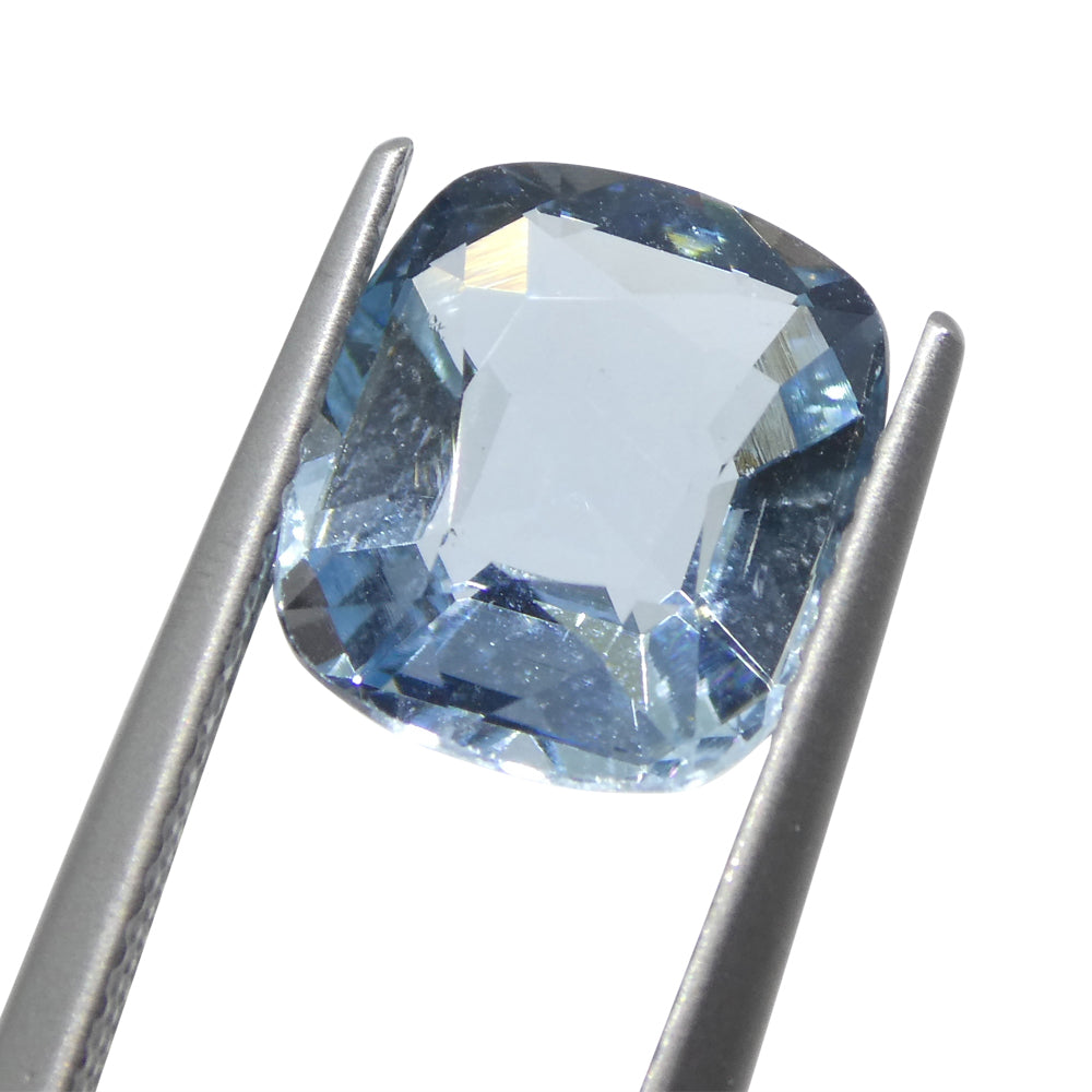 3.01ct Cushion Blue Aquamarine from Brazil - Skyjems Wholesale Gemstones