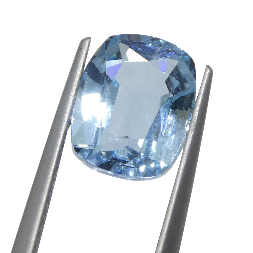 Aquamarine 4.25 cts 10.98 x 8.68 x 6.25 Cushion Blue  $3400