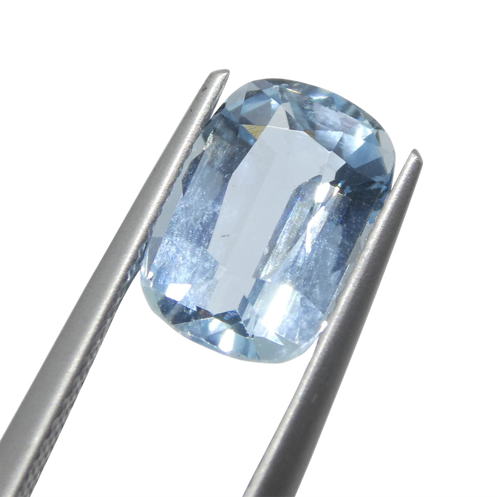 3.16ct Cushion Blue Aquamarine from Brazil - Skyjems Wholesale Gemstones