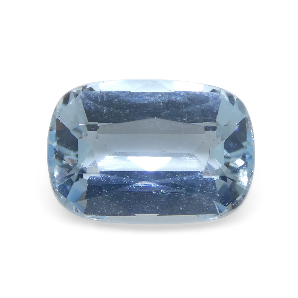 3.16ct Cushion Blue Aquamarine from Brazil - Skyjems Wholesale Gemstones