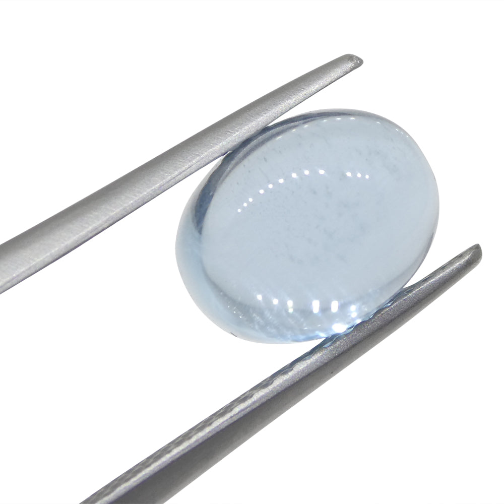 Blue Brazilian Aquamarine Cabochon 2.95ct Oval Gemstone by SkyJems - Rare Natural Beryl from Brazil's Gem Mines