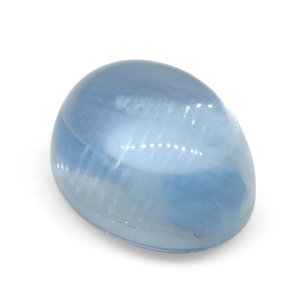 2.95ct Oval Cabochon Blue Aquamarine from Brazil - Skyjems Wholesale Gemstones