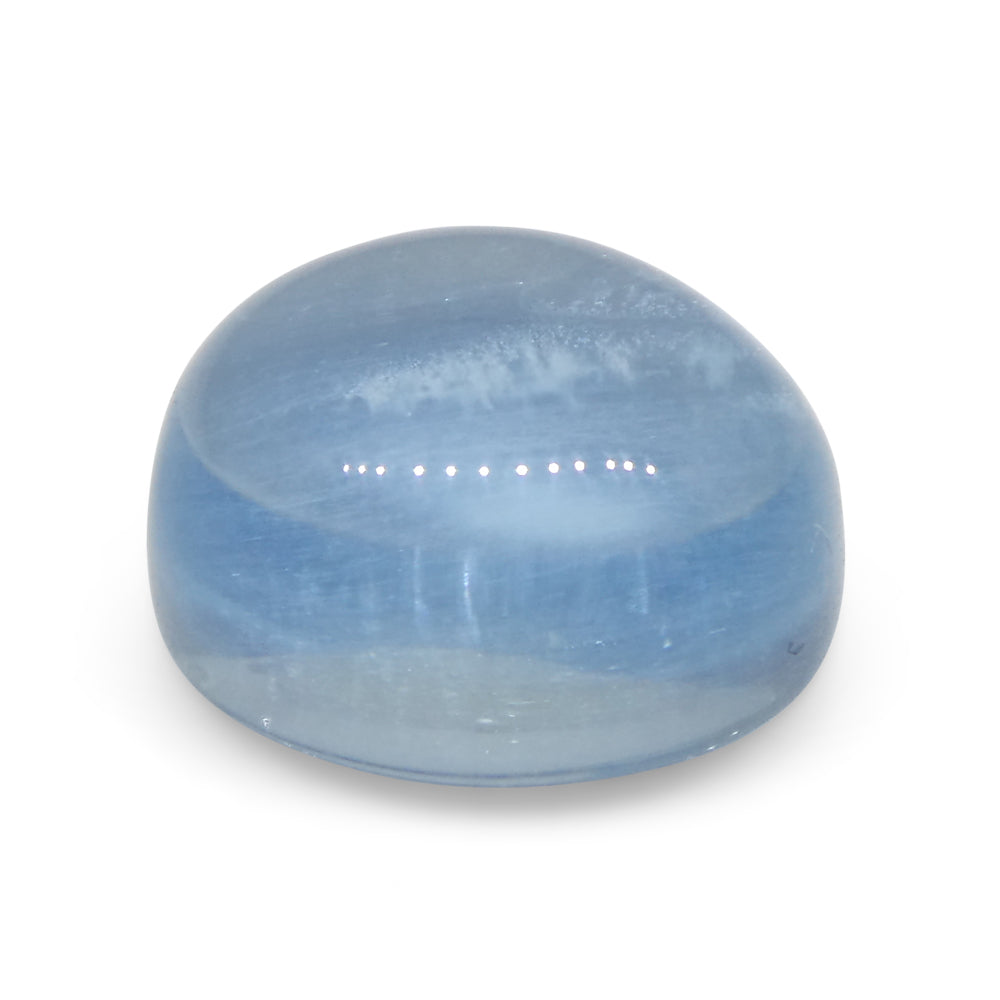 2.95ct Oval Cabochon Blue Aquamarine from Brazil - Skyjems Wholesale Gemstones