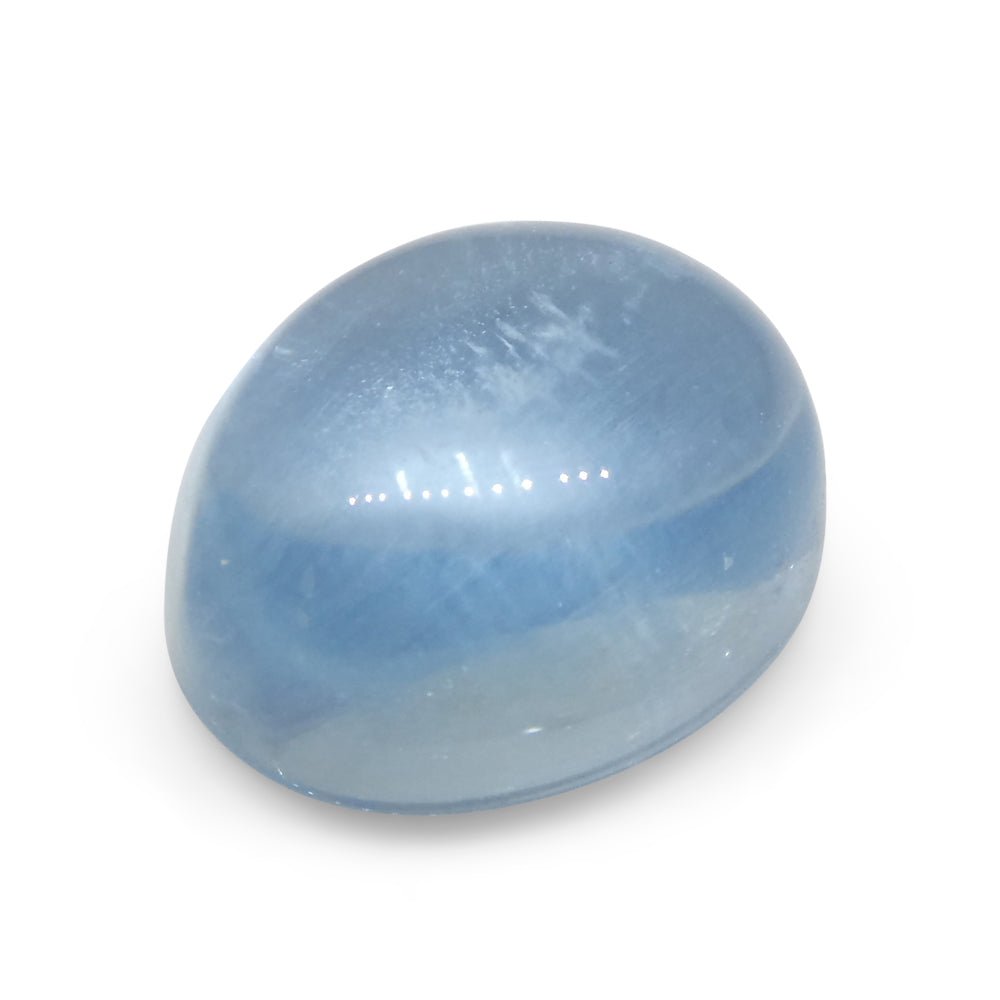 2.95ct Oval Cabochon Blue Aquamarine from Brazil - Skyjems Wholesale Gemstones